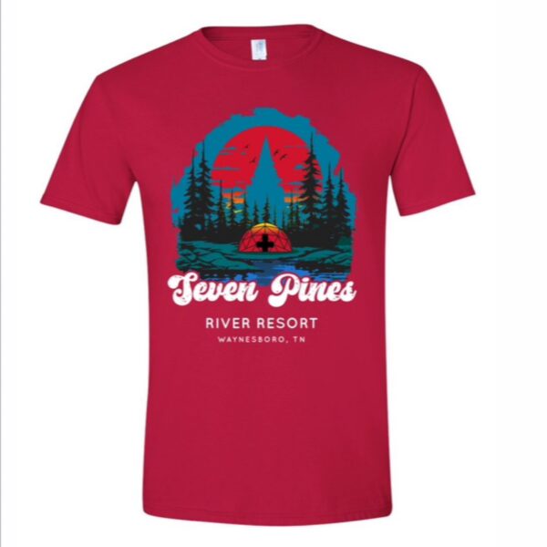 RED 2024 Seven Pines River Resort Dome T-Shirt